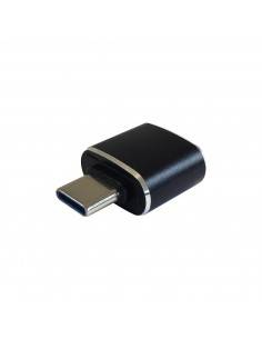 AISENS Mini adaptador USB 3.1 Gen2 3A, tipo USB-C M-A H, Negro