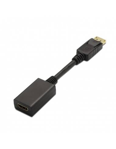 AISENS A125-0134 adaptador de cable de vídeo 0,15 m DisplayPort HDMI Negro