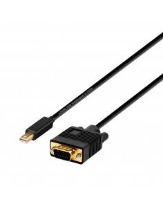 AISENS Cable conversor Mini DP A VGA, Mini DP M - VGA M, Negro, 2.0m