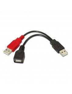 AISENS A101-0030 cable USB 0,15 m USB 2.0 2 x USB A USB A Negro, Rojo
