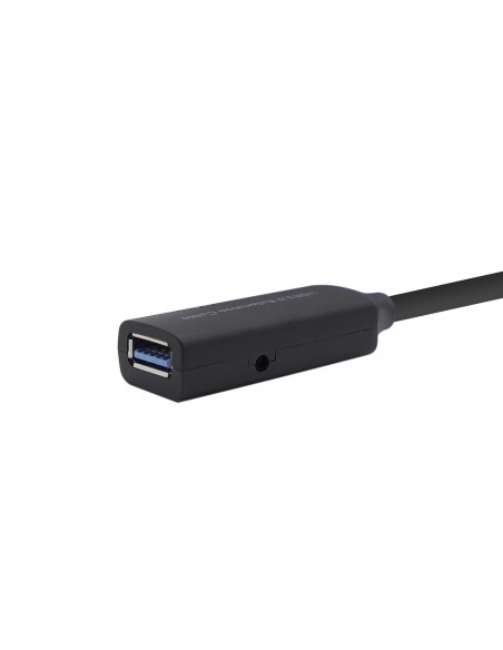 AISENS Cable USB 3.0 Prolongador con amplificador y alim., Tipo A M-A H, Negro, 10m