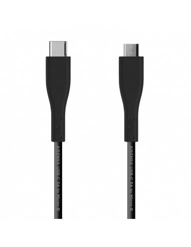 AISENS Cable USB 2.0 3A, tipo USB C M - micro B M, Negro, 1.0 m