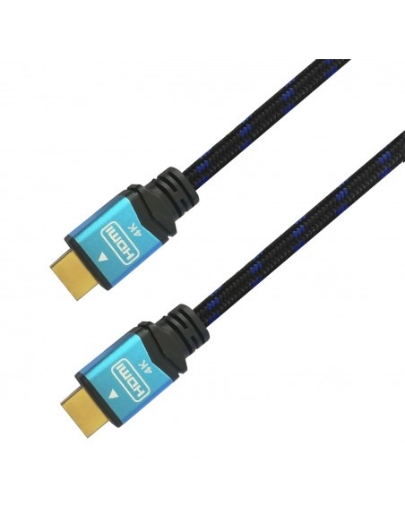 AISENS Сable, HDMI, 2.0, Premium alta velocidad   HEC, 4k@60 Hz, 18 Gbps, A M-A M, Negro Azul, 1.0 m