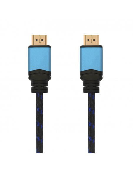 AISENS Сable, HDMI, 2.0, Premium alta velocidad   HEC, 4k@60 Hz, 18 Gbps, A M-A M, Negro Azul, 1.0 m