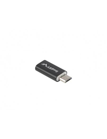 Lanberg AD-UC-UM-01 cambiador de género para cable Micro-USB 2.0 Type B USB 2.0 Type C Negro