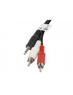 Lanberg CA-MJRC-10CC-0020-BK cable de audio 2 m 3,5mm RCA Negro, Rojo, Blanco