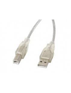 Lanberg CA-USBA-12CC-0050-TR cable USB 5 m USB 2.0 USB B Transparente