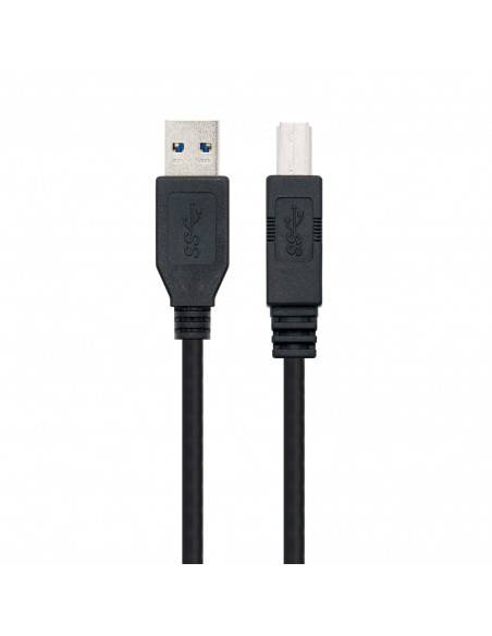 Nanocable 10.01.0802-BK cable USB 2 m USB 3.2 Gen 1 (3.1 Gen 1) USB A USB B Negro