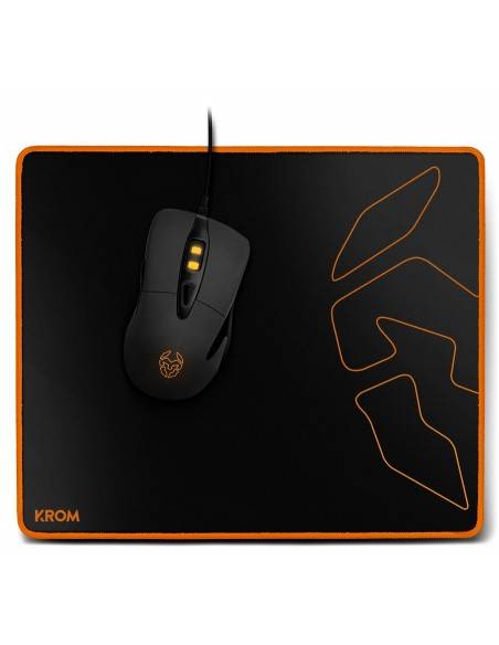 Krom Knout Speed Black Alfombrilla de ratón para juegos Negro, Naranja