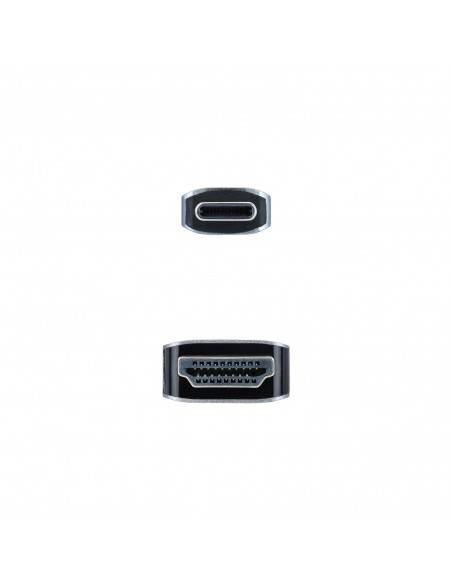 Nanocable 10.15.5103 adaptador de cable de vídeo 3 m USB Tipo C HDMI Aluminio, Negro