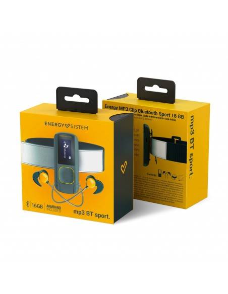 Energy Sistem MP3 Clip BT Sport Amber Reproductor de MP3 16 GB Ámbar