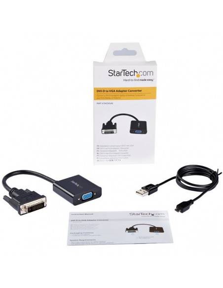 StarTech.com Adaptador Conversor Convertidor Activo de Vídeo DVI-D a VGA - Cable - 1080p - 1920x1200