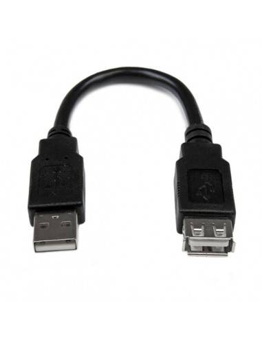 StarTech.com Cable de 0,15m de Extensión Alargador USB 2.0 - Macho a Hembra USB A - Extensor