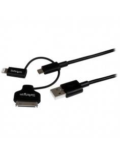 StarTech.com Cable de 1m Lightning, Dock de 30 pines o Micro USB a USB - Color Negro