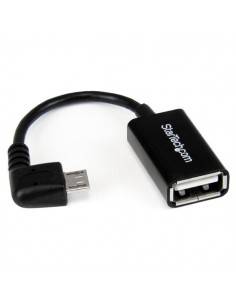 StarTech.com Cable Adaptador Micro USB a USB OTG Acodado a la Derecha de 12cm - Macho a Hembra