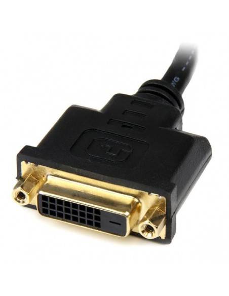 StarTech.com Adaptador de 20cm HDMI a DVI - DVI-D Hembra - HDMI Macho - Cable Conversor de Vídeo - Negro