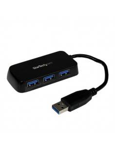 StarTech.com Adaptador Concentrador Hub Ladrón USB 3.0 Super Speed para Laptop de 4 Puertos Salidas - Negro