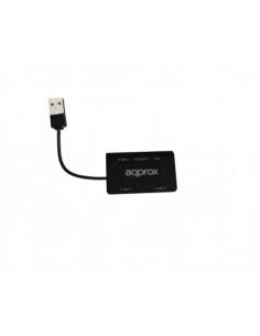 Approx ! 3 ports USB HUB 2.0 + MicroSD SD Card Reader - Hub - 3 x USB 2.0 - desktop ratón