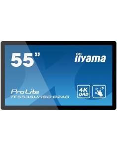 iiyama TF5538UHSC-B2AG pantalla de señalización Panel plano interactivo 139,7 cm (55") IPS 4K Ultra HD Negro Pantalla táctil