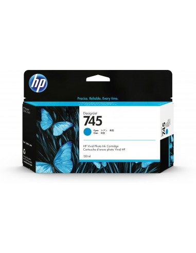 HP Cartucho de tinta DesignJet 745 cian de 130 ml