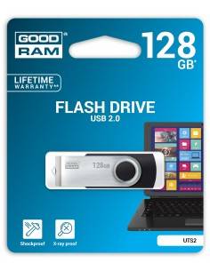 Goodram UTS2-1280K0R11 unidad flash USB 128 GB USB tipo A 2.0 Negro, Plata