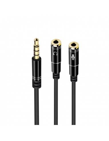 Ewent EC1641 cable de audio 0,3 m 3,5mm 2 x 3.5mm Negro