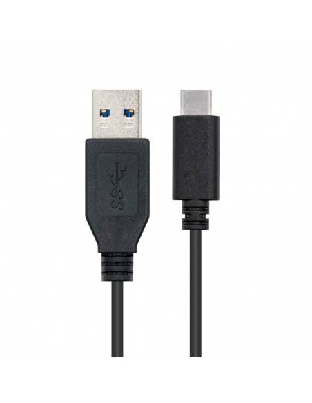 Nanocable USB 3.1, 1m cable USB USB 3.2 Gen 2 (3.1 Gen 2) USB C USB A Negro
