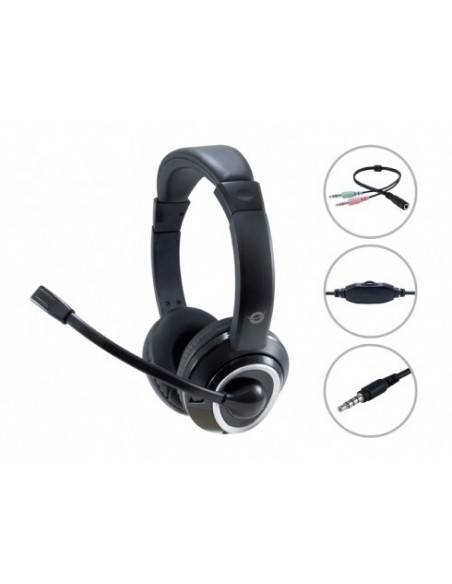 Conceptronic POLONA02BA auricular y casco Auriculares Diadema Conector de 3,5 mm Negro