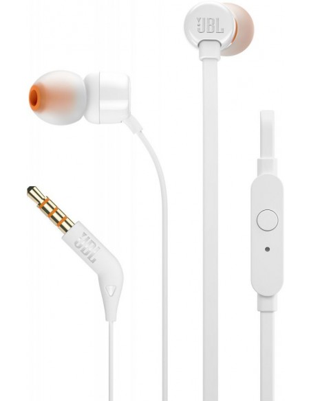 JBL T110 Auriculares Dentro de oído Conector de 3,5 mm Blanco