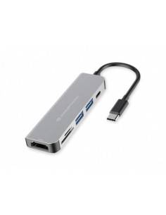 Conceptronic DONN02G hub de interfaz USB 3.2 Gen 1 (3.1 Gen 1) Type-C 5000 Mbit s Aluminio