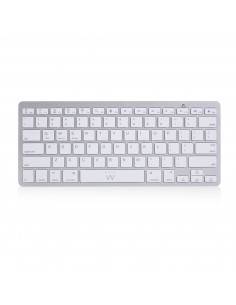 Ewent EW3161 teclado Bluetooth QWERTY Español Plata, Blanco