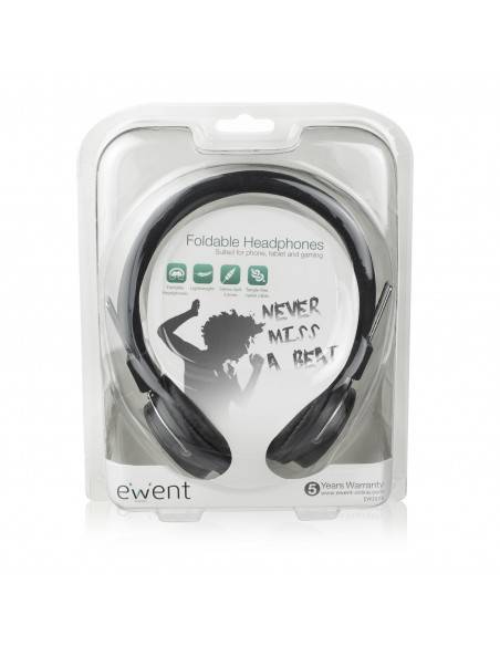 Ewent EW3573 auricular y casco Auriculares Diadema Conector de 3,5 mm Negro