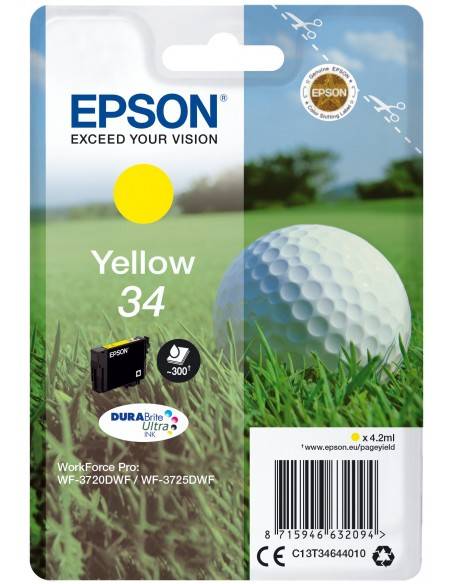 Epson Golf ball Singlepack Yellow 34 DURABrite Ultra Ink