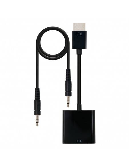 Nanocable CONVERSOR HDMI A SVGA+AUDIO, HDMI M-SVGA H+3.5 H, NEGRO, 10 CM+1.0 M