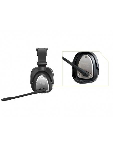 KeepOut HXAIR auricular y casco Auriculares Diadema Negro, Plata