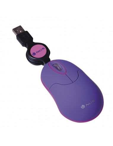 NGS INPURPLE ratón Ambidextro USB tipo A Óptico 1000 DPI