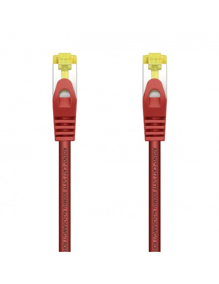 AISENS Cable De Red Latiguillo RJ45 LSZH Cat.7 600 MHz S FTP PIMF AWG26, Rojo, 2.0 m