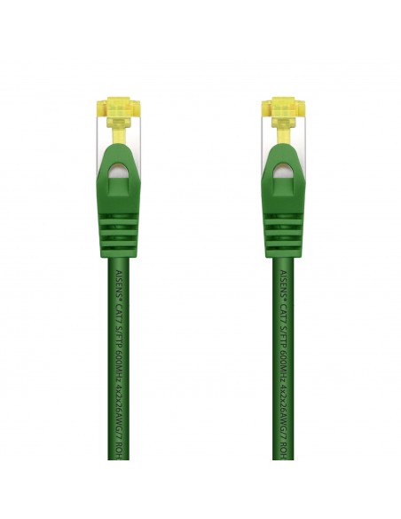 AISENS Cable De Red Latiguillo RJ45 LSZH Cat.7 600 MHz S FTP PIMF AWG26, Verde, 1.0 m