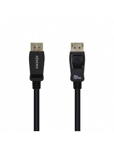 AISENS Cable Displayport Certificado V1.4 8k@60hz, DP M-DP M, Negro, 1.0m