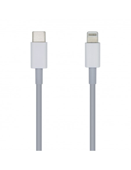 AISENS Cable USB 2.0 USB-С A Lightning PD 2A, Lightning M-USB-С M, Blanco, 2.0m