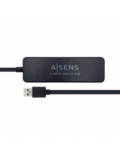 AISENS Hub USB 3.0, Tipo A M - 4 x Tipo A H, Negro, 30 cm