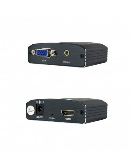 Nanocable Conversor SVGA+Audio a HDMI con Alimentación, SVGA H+Jack 3.5 H-HDMI A H, Negro