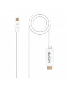Nanocable Cable conversor Mini DP a HDMI, Mini DP M - HDMI M, Blanco, 3.0 M