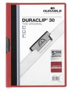 Durable Duraclip 30 archivador PVC Rojo, Transparente