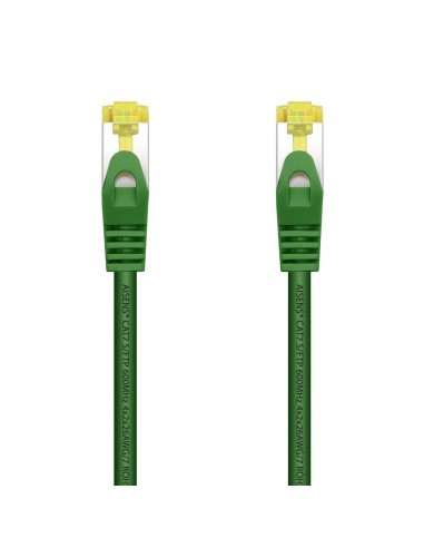 AISENS Cable De Red Latiguillo RJ45 LSZH Cat.7 600 MHz S FTP PIMF AWG26, Verde, 25 cm