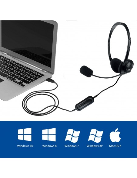 Ewent EW3568 auricular y casco Auriculares Diadema USB tipo A Negro