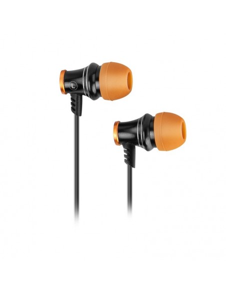 Krom Kinear Auriculares Dentro de oído Conector de 3,5 mm Negro, Naranja