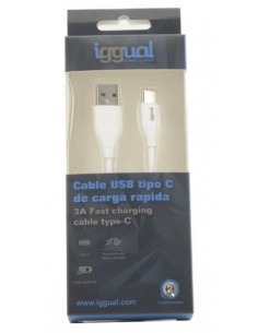 iggual Cable USB-A USB-C 100 cm blanco Q3.0 3A