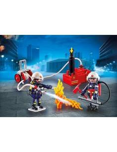 Playmobil ciudad accion -  bomberos con bomba de agua
