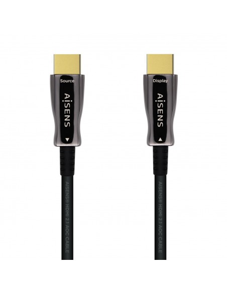 AISENS Cable HDMI V2.1 AOC Ultra Alta Velocidad   HEC 8k@60Hz 4k@120Hz 4 4 4 48Gbps, A M-A M, Negro, 30m